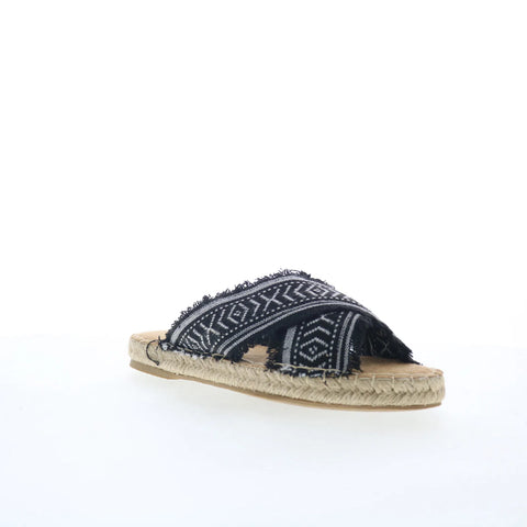 Minnetonka Pepper 518001 Womens Black Synthetic Slip On Slides Sandals Shoes