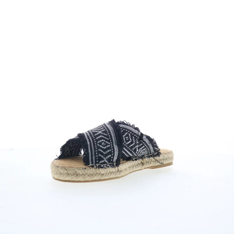 Minnetonka Pepper 518001 Womens Black Synthetic Slip On Slides Sandals Shoes