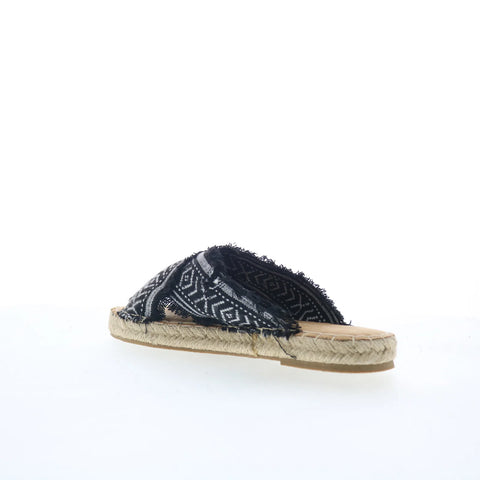 Minnetonka Pepper 518001 Womens Black Synthetic Slip On Slides Sandals Shoes