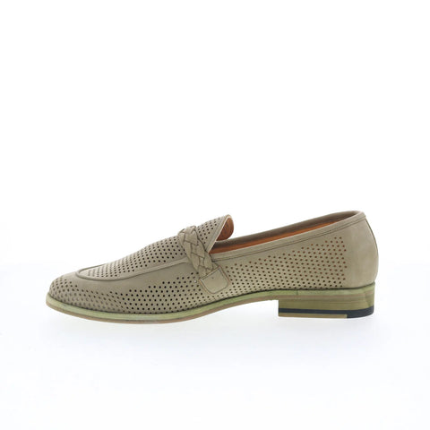 Mezlan Perforated Mocassin 21776 Mens Green Loafers & Slip Ons Penny Shoes