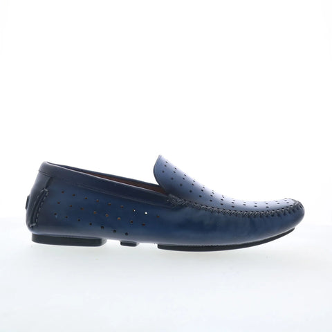 Mezlan Perforated Patina Calf 26777 Mens Blue Loafers & Slip Ons Casual Shoes