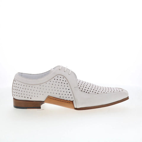 Mezlan Perforated Plain Toe Mens White Oxfords & Lace Ups Casual Shoes