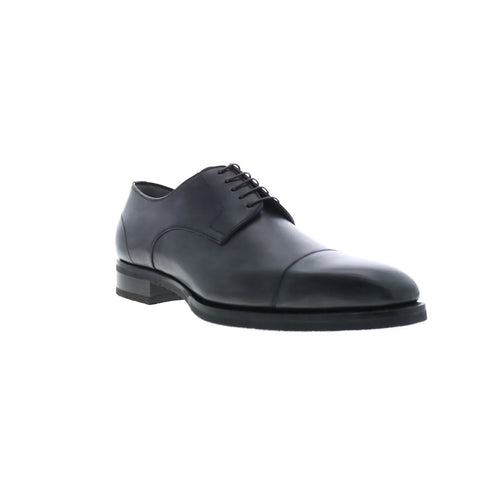 Di Bianco Pesaro Deco SBP896 Mens Black Oxfords & Lace Ups Cap Toe Shoes
