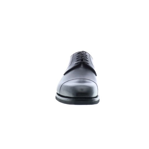 Di Bianco Pesaro Deco SBP896 Mens Black Oxfords & Lace Ups Cap Toe Shoes