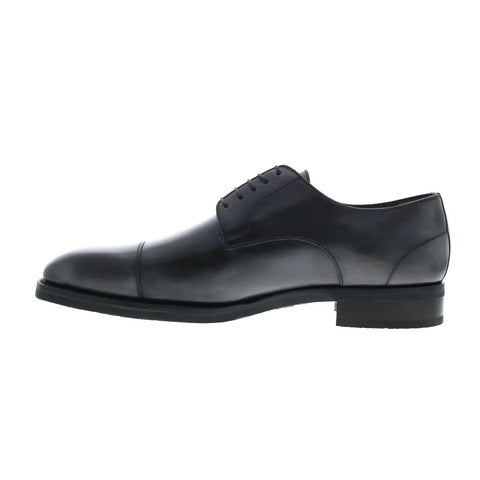 Di Bianco Pesaro Deco SBP896 Mens Black Oxfords & Lace Ups Cap Toe Shoes