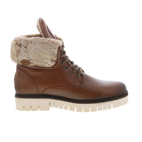 Pajar Petra PDPAB00306.01 Womens Brown Leather Lace Up Ankle & Booties Boots