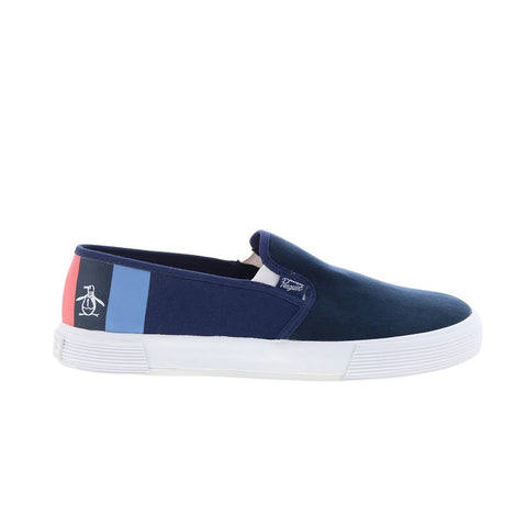 Original Penguin Petey Stripe Slip On Mens Blue Lifestyle Sneakers Shoes