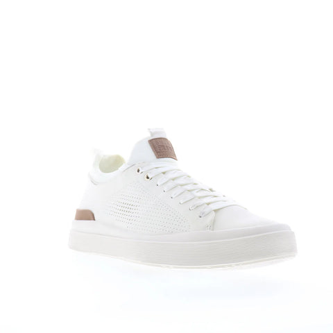 Steve Madden Phantm Mens White Leather Lace Up Lifestyle Sneakers Shoes