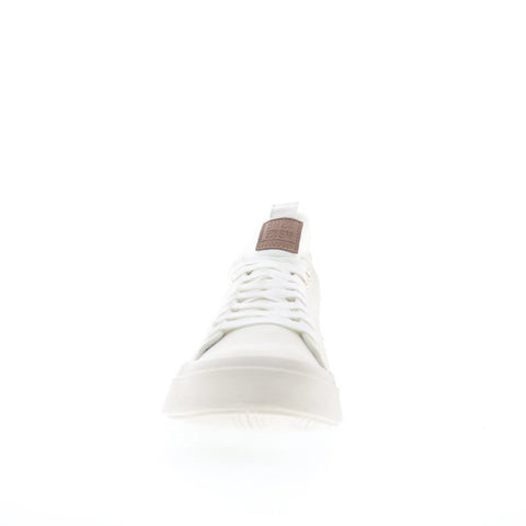 Steve Madden Phantm Mens White Leather Lace Up Lifestyle Sneakers Shoes