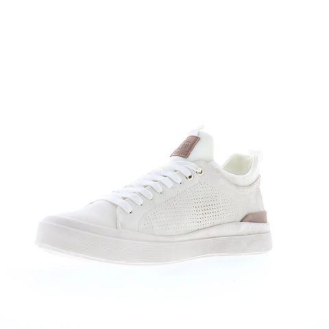 Steve Madden Phantm Mens White Leather Lace Up Lifestyle Sneakers Shoes