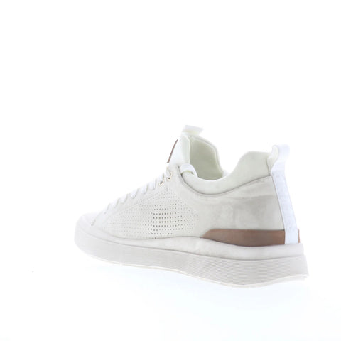 Steve Madden Phantm Mens White Leather Lace Up Lifestyle Sneakers Shoes