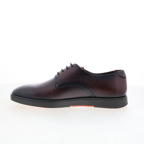 Studio Belvedere Pisa Mens Burgundy Leather Oxfords & Lace Ups Plain Toe Shoes