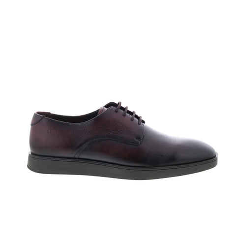 Studio Belvedere Pisa Mens Burgundy Leather Oxfords & Lace Ups Plain Toe Shoes