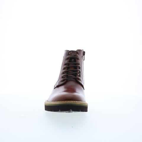 Steve Madden P-Krypto Mens Brown Leather Lace Up Casual Dress Boots