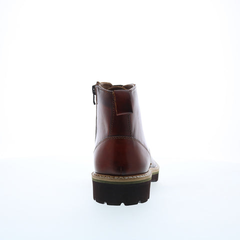Steve Madden P-Krypto Mens Brown Leather Lace Up Casual Dress Boots