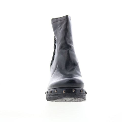 A.S. 98 Placid Womens Black Leather Zipper Ankle & Booties Boots