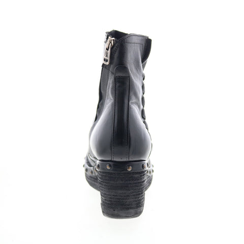 A.S. 98 Placid Womens Black Leather Zipper Ankle & Booties Boots