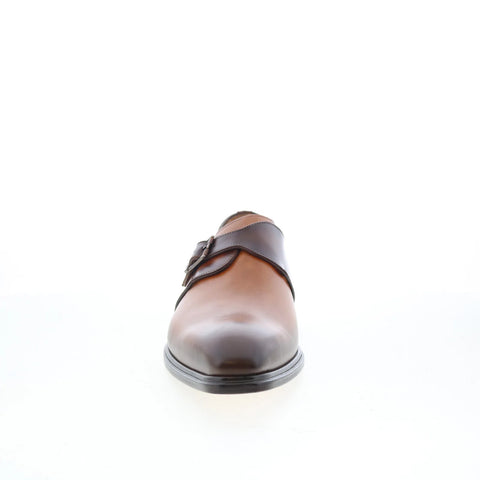 Mezlan Plain Toe Dress Monk Strap Mens Brown Loafers Casual Shoes