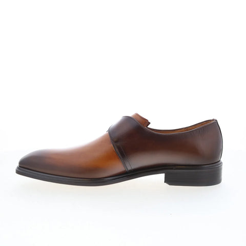 Mezlan Plain Toe Dress Monk Strap Mens Brown Loafers Casual Shoes