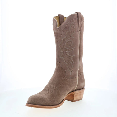 Tony Lama Plano 12" Suede Round Toe Mens Brown Wide Cowboy Western Boots