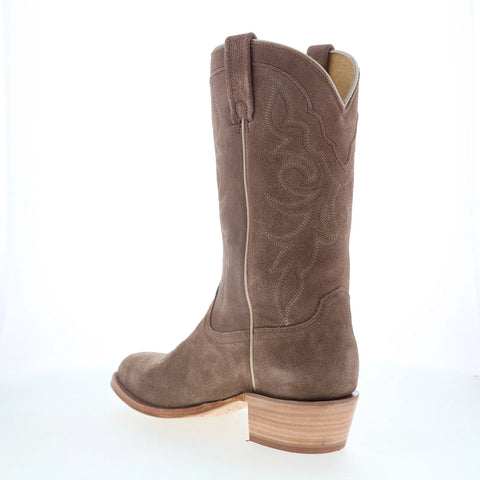 Tony Lama Plano 12" Suede Round Toe Mens Brown Wide Cowboy Western Boots