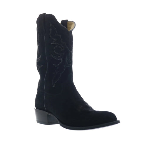 Tony Lama Plano 12" Suede Round Toe Mens Black Wide Cowboy Western Boots