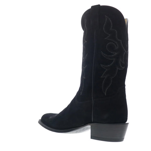 Tony Lama Plano 12" Suede Round Toe Mens Black Wide Cowboy Western Boots