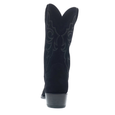Tony Lama Plano 12" Suede Round Toe Mens Black Wide Cowboy Western Boots