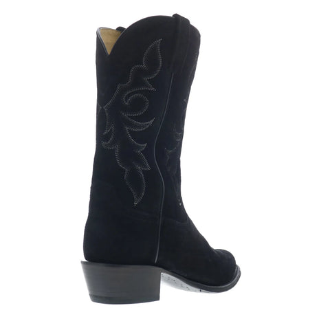 Tony Lama Plano 12" Suede Round Toe Mens Black Wide Cowboy Western Boots