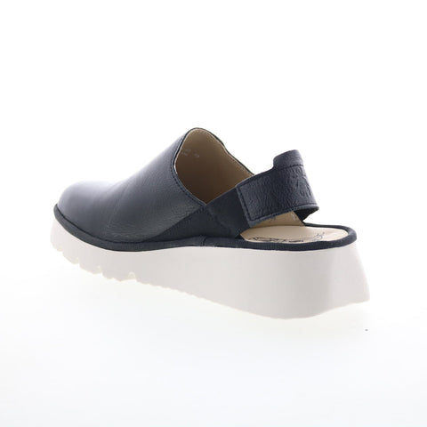 Fly London Plog PLOG430FLY-000 Womens Black Leather Slingback Sandals Shoes