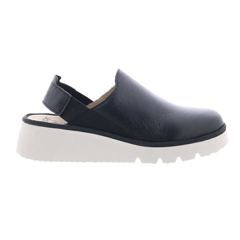 Fly London Plog PLOG430FLY-000 Womens Black Leather Slingback Sandals Shoes