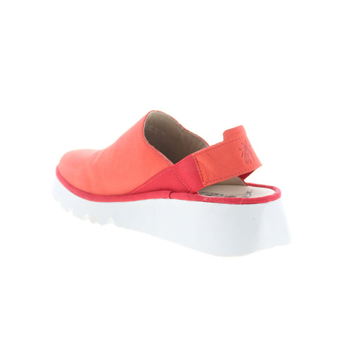 Fly London Plog PLOG430FLY-002 Womens Red Leather Slingback Sandals Shoes
