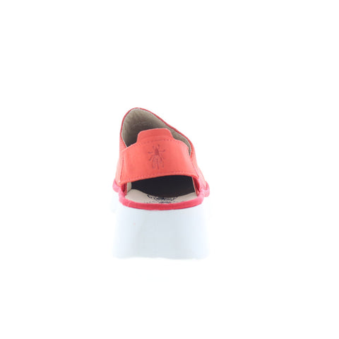 Fly London Plog PLOG430FLY-002 Womens Red Leather Slingback Sandals Shoes