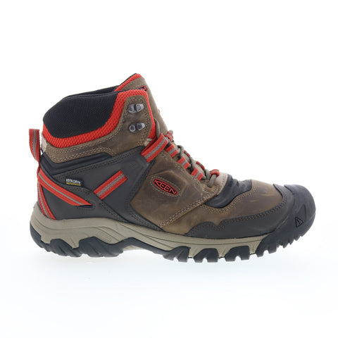 Keen Ridgeflex Mid 1025416 Mens Brown Wide Leather Lace Up Hiking Boots