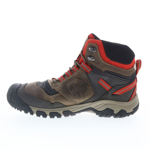 Keen Ridgeflex Mid 1025416 Mens Brown Wide Leather Lace Up Hiking Boots