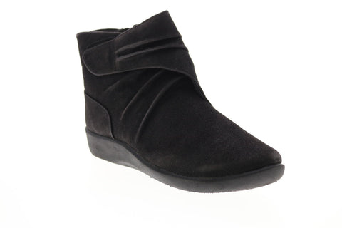 Clarks Sillian Tana 26137566 Womens Black Wide Canvas Casual Dress Boots 