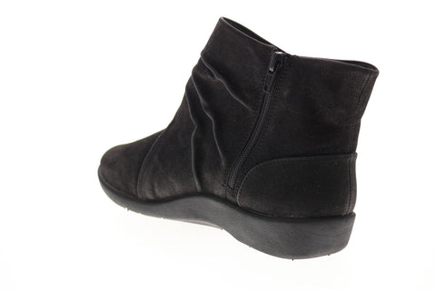 Clarks Sillian Tana 26137566 Womens Black Wide Canvas Casual Dress Boots 