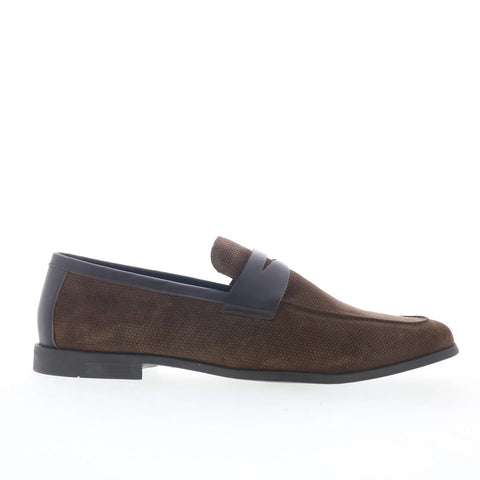 Steve Madden Pomona Mens Brown Suede Loafers & Slip Ons Penny Shoes
