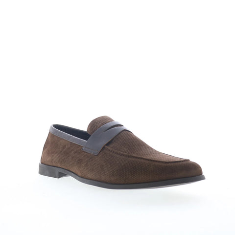 Steve Madden Pomona Mens Brown Suede Loafers & Slip Ons Penny Shoes