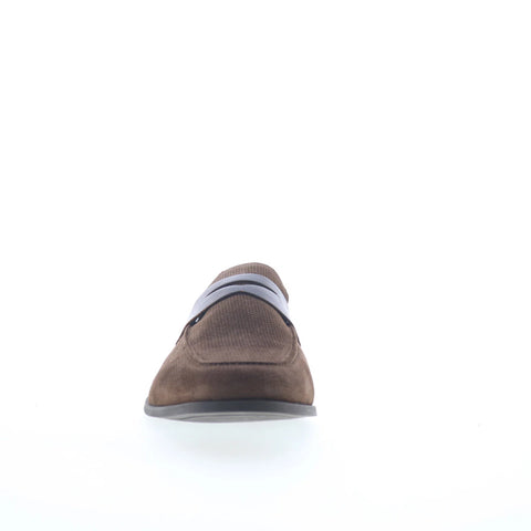Steve Madden Pomona Mens Brown Suede Loafers & Slip Ons Penny Shoes