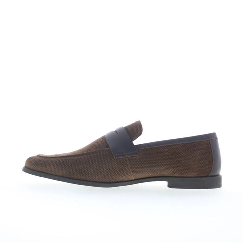 Steve Madden Pomona Mens Brown Suede Loafers & Slip Ons Penny Shoes