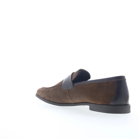 Steve Madden Pomona Mens Brown Suede Loafers & Slip Ons Penny Shoes
