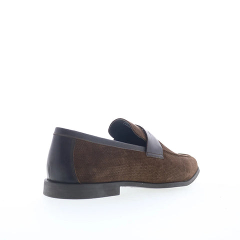 Steve Madden Pomona Mens Brown Suede Loafers & Slip Ons Penny Shoes