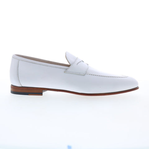 Mezlan Pompei Loafer Mens White Leather Loafers & Slip Ons Penny Shoes