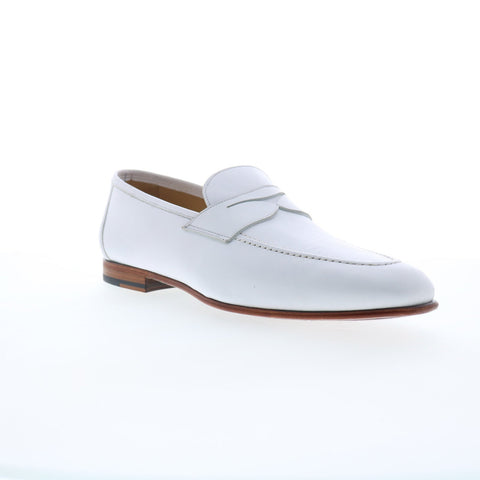 Mezlan Pompei Loafer Mens White Leather Loafers & Slip Ons Penny Shoes