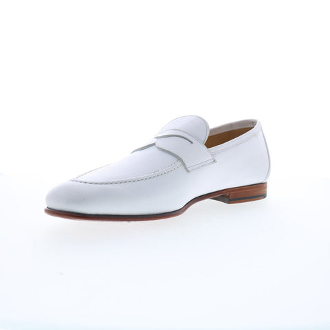 Mezlan Pompei Loafer Mens White Leather Loafers & Slip Ons Penny Shoes