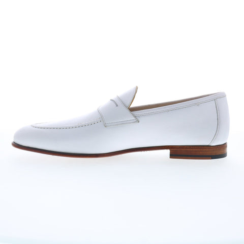 Mezlan Pompei Loafer Mens White Leather Loafers & Slip Ons Penny Shoes