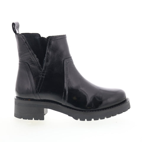 Miz Mooz Poolie Womens Black Leather Zipper Ankle & Booties Boots
