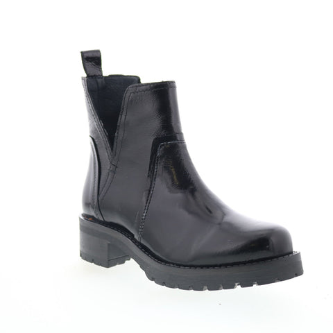 Miz Mooz Poolie Womens Black Leather Zipper Ankle & Booties Boots