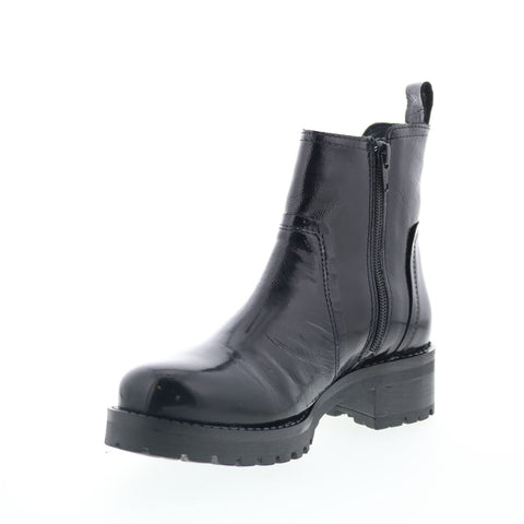 Miz Mooz Poolie Womens Black Leather Zipper Ankle & Booties Boots